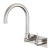 Mecca Wall Basin/Bath Nero Mixer Swivel Spout Handle Up - Brushed Nickel